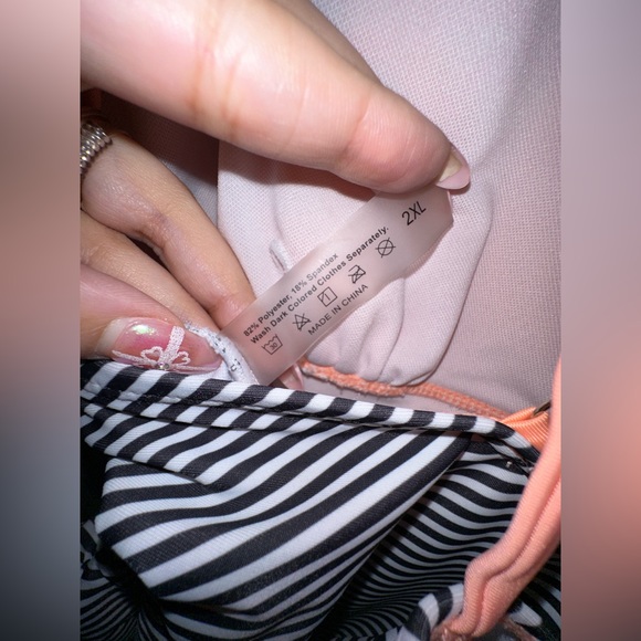 Plus striped one piece swim suit - Picture 2 of 3